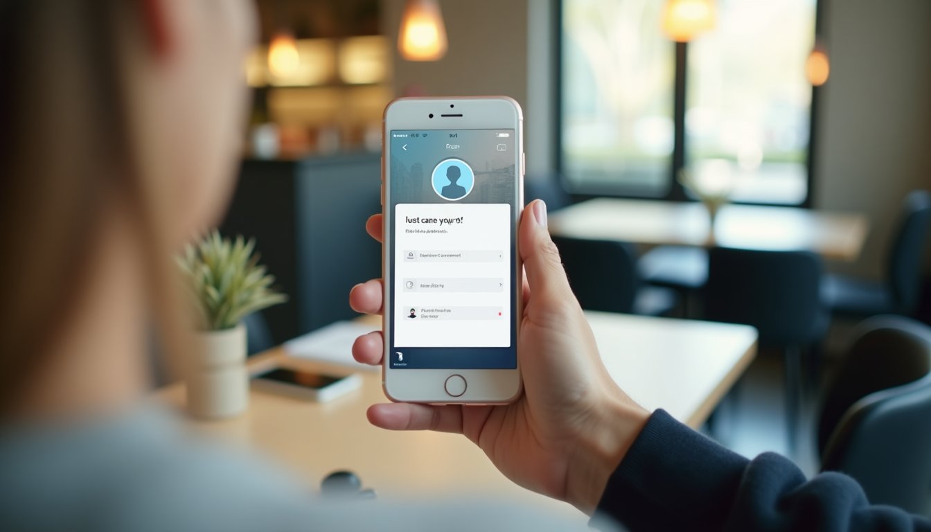 Responsywna strona wizytówka wyświetlana na smartfonie z danymi kontaktowymi