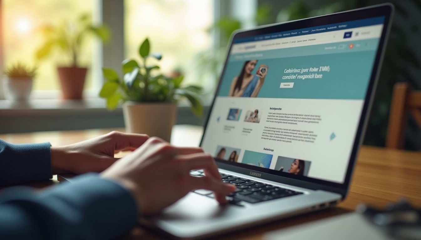 Tworzenie skutecznego opisu produktu na laptopie w nowoczesnym biurze